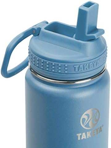 Случайна Бутилка за вода Takeya Actives от Неръждаема Стомана със Сламен капак, 24 Грама, Bluestone
