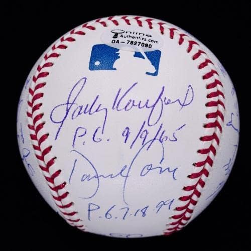 Невероятни топки с автографи на питчеров Perfect Game (11) Санди Куфакс и Ранди Джонсън JSA - Бейзболни топки с автографи