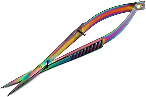 G. S Директни ножици за бродиране EZ Snips Рейнбоу цвят с титанов щанга с фитил (4,5 инча)
