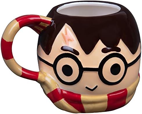 Кафеена чаша с образа на Хари Потър, 24 грама - Сладък дизайн в стила на Chibi с дръжка от Гриффиндорского шал - Керамика