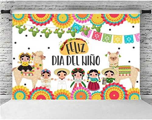 Лофарис Фелиз Диа Дел Нино Фон Мексикански Щастлив Ден за защита на децата, за Декорация Фотосесия Fiesta Party Студиен Фон Реквизит за Снимки 5x3 фута