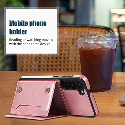 KUDEX за Galaxy S23 + Plus за Носене в чантата си през рамо, Блестяща кожа, на RFID Заключване, Отделение за карти, Каишка за съвсем малък, една Чанта-портфейл за жени и Момичета, Съвместим с Samsung Galaxy S23 Plus
