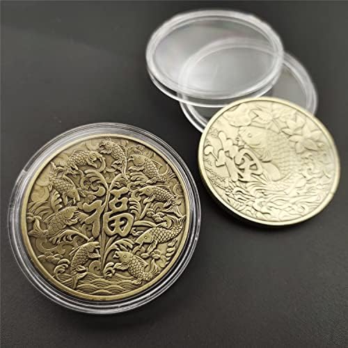 Китайски Дума Фу Културни Възпоменателни Монети Дума Фу koi Възпоменателни Монети се Събират Монети Дума Фу Щастливи Монети