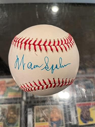 Уорън Спан Милуоки Атланта и Бостън Брейвз Копито Бейзбол с Един подпис Jsa - Бейзболни топки с автографи
