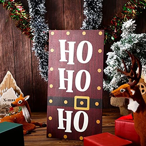Jetec Коледна Дървена Табела Hohoho Дървени Стенни Знак на Селски Дървени Подвесная Знак Дървени Стенни Знак за Парти по Случай Рожден Ден, Коледа Домашния Офис, Декориране на Фермерска Къща