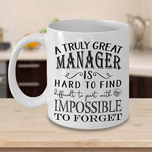 CAE Design Co наистина Страхотна чаша за мениджър - Мениджър за мъже или жени - Офис идеята за възрастни (11 грама, бяло)