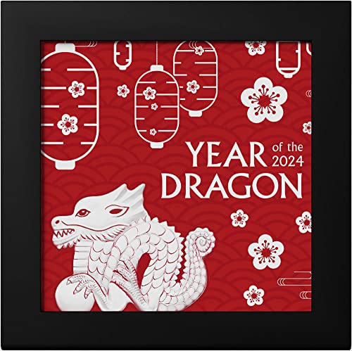 2024 ДЕ-Образна Лунна Година PowerCoin Great Dragon Лунна Колекция 1 Унция Сребърна Монета 1000 Тогрог Монголия 2024 Антични финал