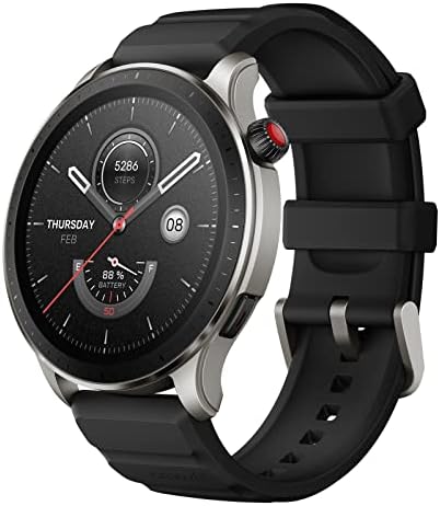 Умен часовник UMCP GTR 4 GTR4 150 спортни режими Bluetooth Телефонни разговори Смарт часовник с вграден Алекса акумулаторна батерия живот на 14 дни (Цвят: високоскоростен достъп до черен)