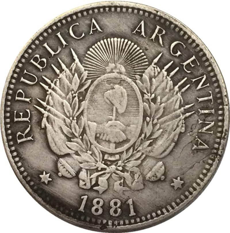 35 ММ Чиста Мед със сребърно покритие Антични Сребърни Доларови Монети Аржентински Монети 3 Различни Години на Производство