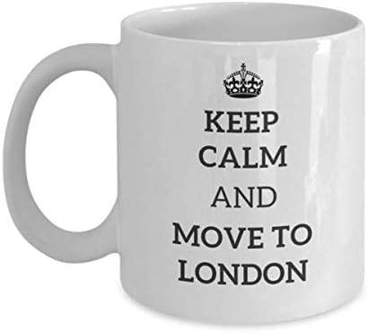 Запазете спокойствие и переезжайте в Лондон Чаена Чаша Пътник Подарък за Колега, Приятел на Британската Пътна Чаша за Подарък