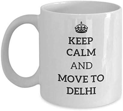 Запазете спокойствие и переезжайте в Делхи Чаша Чай Пътник Колега Един Подарък Индия Чаша за Пътуване Подарък