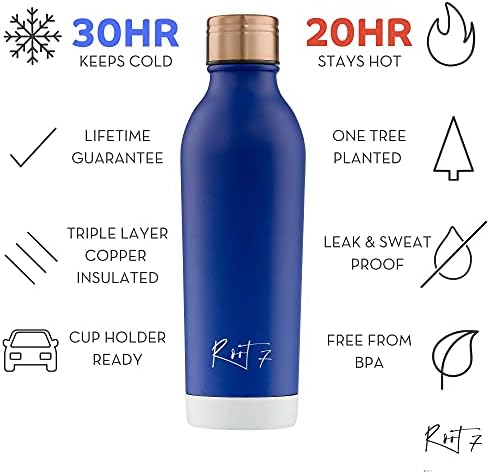 Root7 OneBottle™ | 500 мл | Термос за вода с мед изолация от Неръждаема стомана двойни стени, не съдържа BPA, Запечатани Бутилка за топли и студени напитки