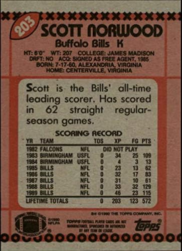 1990 Topps 203 Скот Norwood Биллс Футболна карта NFL NM-MT