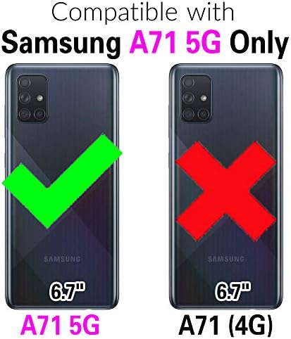 Asuwish е Съвместим с Samsung Galaxy A71 5G Чанта-портфейл от закалено Стъкло, Защитно фолио за екрана и Кожена флип-надолу Капака, Държач за карти, Поставка, Калъфи за мобилни телефони Glaxay A 71 G5 Gaxaly 71A S71,