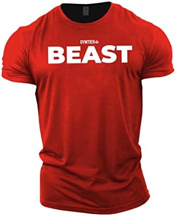 GYMTIER Beast - Тениска за бодибилдинг | Мъжка Тениска За фитнес, Облекло За тренировки