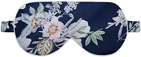 OWITER Matte маска за сън от Органична коприна Super Smooth Eye Cover за сън, Неутрални по отношение на пола (светло синьо с цветен печат)