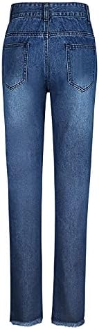 YUHAOTIN женски модел панталони за работа, бизнес всеки ден, плюс размер, еластична талия гаджето си, Скъсани Дамски Дънки със средна дължина, Оръфан