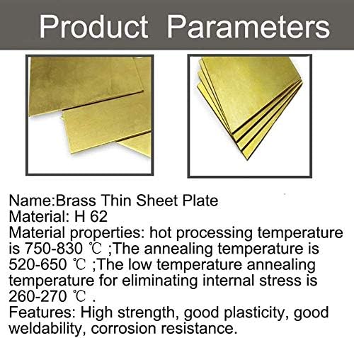 YIWANGO H62 Месинг метален тънък лист от фолио, Рулонная Метална поставка с Дебелина 2 мм, лист от чиста мед 1бр (Размер: 300 mm x 300 mm)