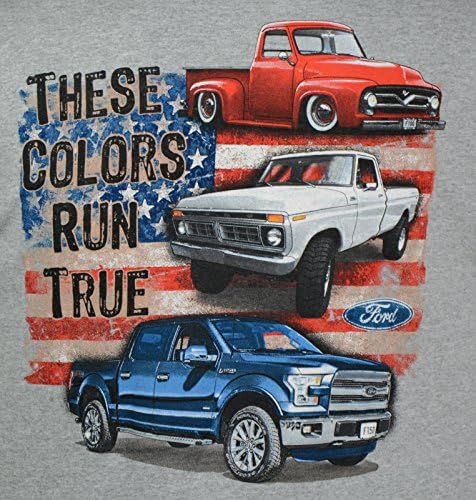 Тениска BoruiHengs Ford 100th Anniversary с червено-бяло-сини камиони Тези цветове Run True-Средна, спортен Сив
