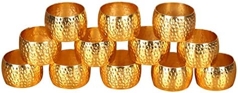Метални пръстени за салфетки ръчно изработени, извити, за сватбени тържества, са поканени вечери, за семейни събирания или за ежедневна употреба - Мерцающее злато, комплект от 6