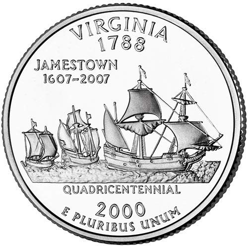 2000 D BU Избор тримесечие на щата Вирджиния Необращенный Монетен двор на САЩ