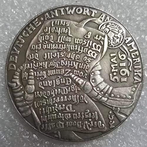 Старинни Занаяти 1916 Немски Възпоменателни Монети от Стария Сребърен Долар Сребърни Кръгли Чуждестранни Монети Антични Колекция 1028
