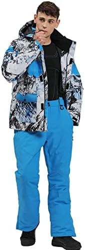 YEEFINE/ Мъжки Ски костюми, Непромокаеми Зимни Костюми, Комплект от две части, Яке за сноуборд и Панталони, Ветрозащитный Зимна костюм, Зимата на Топло палто
