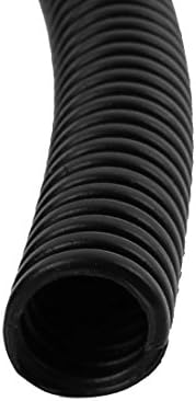 Aexit PVC Пламенная Окабеляване и Свързване на Външен Огнеустойчиви Гофрирани Маркучи с Диаметър 11 мм 7,4 Метра Свиване Тръба Дълга Черна
