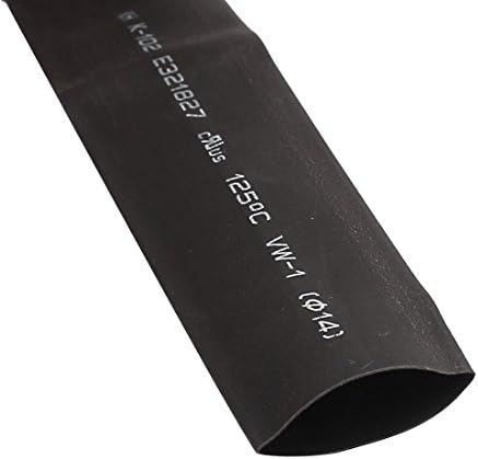 Aexit Черна 16 мм Диаметър на окабеляване и свързване на 2: 1 Свиване Свиване Тръба втулка за Маркуч Свиване на Тръбата е 16 фута 2 бр