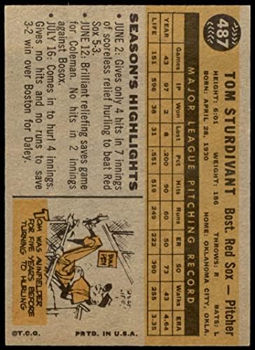 1960 Topps # 487 Това Стердивант на Бостън Ред Сокс (бейзболна картичка), БИВШ играч на Ред Сокс