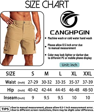 CANGHPGIN Мъжки Туристически Панталони-Карго бързо съхнещи Стрейчевые къси Панталони За Голф Мъжки Ежедневни Работни Панталони За Риболов в Открито с Джобове