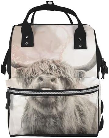 Раница за памперси с образа на планински крави, многофункционална Детска чанта, Чанта за памперси за бременни, по-Голям Капацитет, Водоустойчив, здрав и стилен, за ж