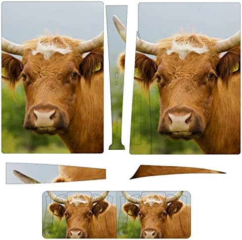 Портрет на крава с рога Пълно защитно покритие от кожа Дизайн амбалажна стикер стикер е съвместима с конзолата и контролера версия за PS5