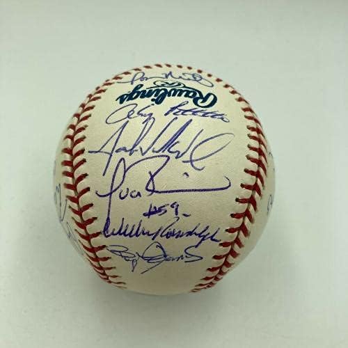 2002 Ню Йорк Янкис Дерек Джитър Мариано Ривера е Подписал бейзболен PSA / Бейзболни топки с ДНК - автограф