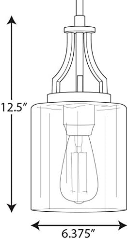Колекция Lassiter 1-Модерен Окачен Лампа от Прозрачно Стъкло с Матиран Никел