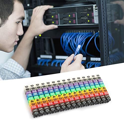 Маркери за кабели, Стяга за Шнуре, Маркировка на кабели, Цифров Номер, Етикет с номер на кабели, Маркер за маркиране на кабели с цветна кодиране (150 бр. от 1,5 мм до 1,5 м2), Маркер за номериране на проводници, Номер