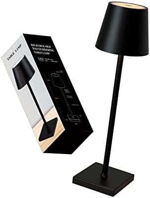 MTOEZKAE Акумулаторна Безжична Светодиодна Настолна лампа с Докосване, гладка затъмняване, батерия с Голям капацитет 5200 mah, Метален Корпус, Водоустойчив Настолна лампа (черна) за подарък за Деня на Благодарността