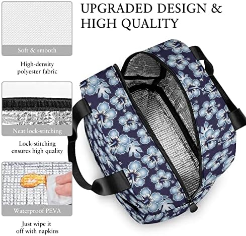 Хавайски Цветя Изолирано Чанта за Обяд за Еднократна Употреба Bento Box Охладител Мъкна Херметични Контейнери с Пакети Лед за Жени, Мъже