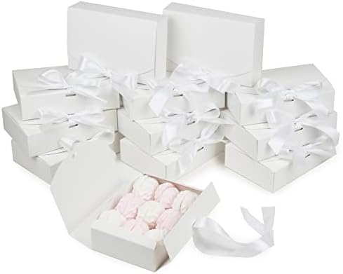 Хартиени кутии WonderPack за опаковки - Картонени кутии от крафт-хартия за Малкия бизнес - Бяла Подарък кутия 7,6h5,1х1,9, 12 Опаковки
