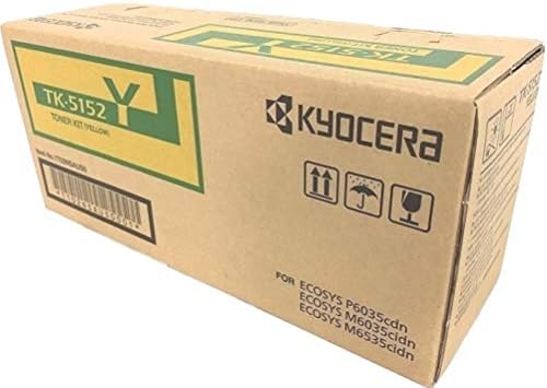 Комплект жълт тонер Kyocera 1T02NSAUS0 модел TK-5152Y; Съвместим с цветни мрежови принтери ECOSYS P6035cdn, ECOSYS M6035cidn и M6535cidn; Оригинална Kyocera, производителност до 10 000 страници
