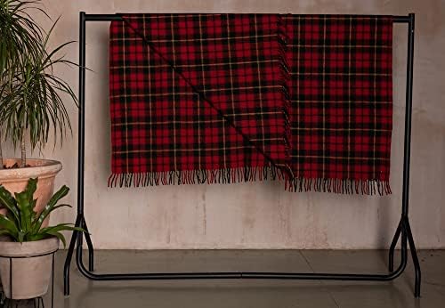 Одеяло за пикник The Scotland Kilt Company от шотландия шотландската клетки в стил Уолъс - Топло пътни Настилки одеало от вълна с ресни по краищата - 60 x 70