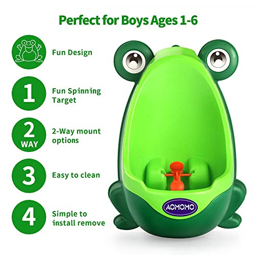 Писоар за Приучения към Гърне Жаби AOMOMO за Тоалетна за Момчета със Забавна Цел Наблюдение Зелен Цвят