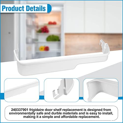 240337901 Полк за вратите на хладилника (2 опаковки), Съвместима със сменяеми рафтове за хладилника kenmore frigidaire -Заменя AP2115858, PS429868, EA429868, 240337904, 240337905, 891047, AH429868