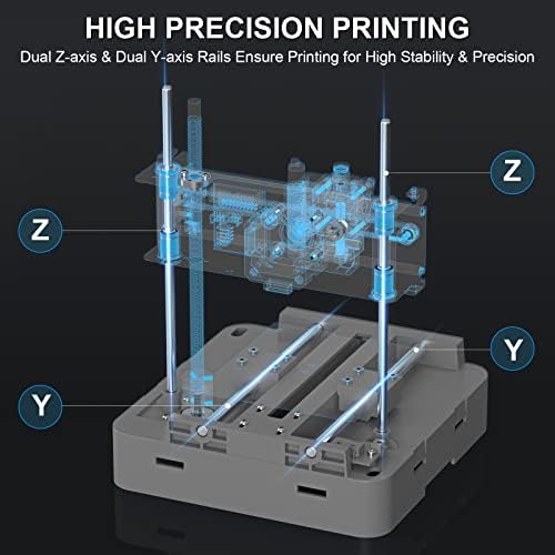 3D принтер WEEFUN FDM Tina 2 Pro с функция облака печат и Wi-Fi, Готови 3D-принтери с автоматично нивелиране, Мини-3D-принтер за начинаещи с функцията на възобновяване на печат, висока инжекция печат