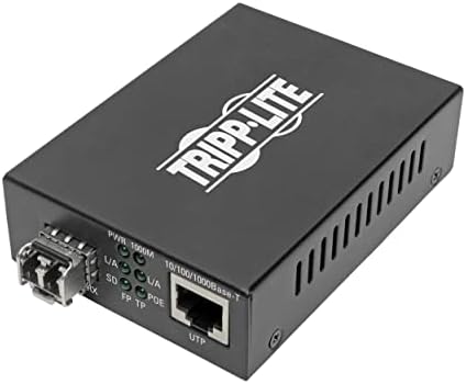 Многомодовое оптоволоконное връзка Трип Lite с RJ-45 Ethernet, PoE + 48 vdc, 10/100/1000 Mbit /s, LC-съединители, 850 нм, Международни силови кабели с дължина до 550 м / 1800 метра, с гаранция 2 години (N785-INT-PLCMM1)