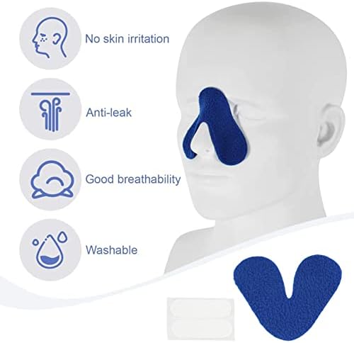 Носните накладки за CPAP маска,Носа облицовка CPAP, Консумативи CPAP Маска за Сънна апнея Комфортно Уплътнение Дихателен Апарат Носа Уплътнение за Защита от Течове Добра Пропускливост на въздуха Моющаяся Намалява Червения