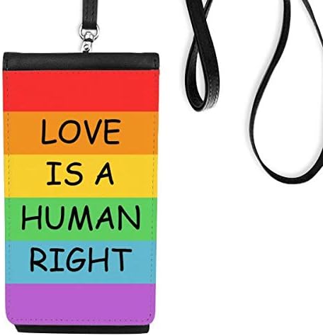 Гей Дъгата Флаг ЛГБТ Телефон в Чантата си Портфейл Окачен Мобилен Калъф Черен Джоба