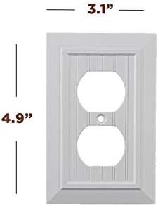 Комплект 4 накладки за ключове стенни розетки с подсветка | Класически стенен панел от бели мъниста | Различни стилове: Декоративен / Дуплекс / превключващ / празна / и разход | Размер: Изход на 1 група