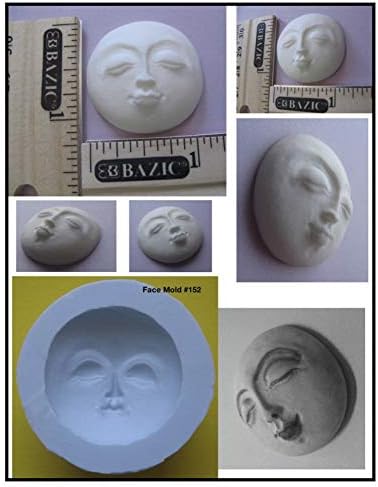 Форма за лице на Луната - Нажимная форма - 00152 - Форма за кабината с лице на кукла от Гъвкави хранително силикон под формата на Кръгла Слънцето, Луната (мъжки, женски символ)