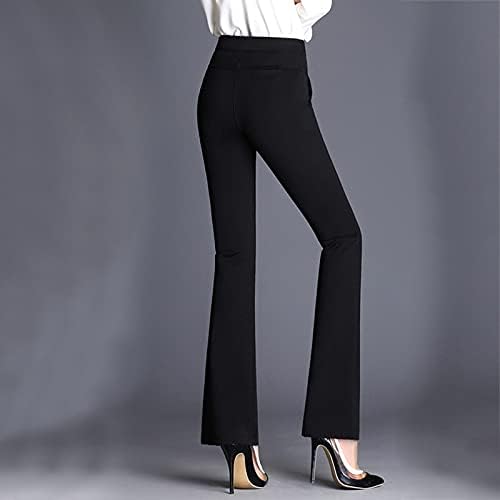MANHONG /Обикновена Черни Панталони, Панталони с Висока Талия, Работни Разтеглив Ежедневни Директни Бизнес Панталони за Жени, Модни и Удобни Ластични